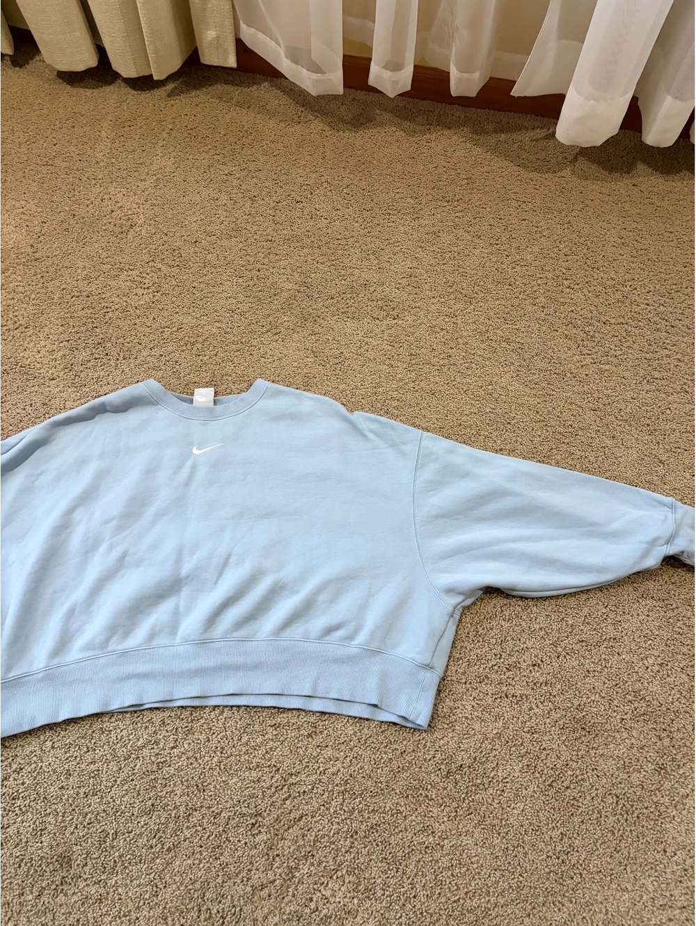 Nike Women's Phoenix Fleece Over-Oversized Crewneck Sweatshirt Large sky blue